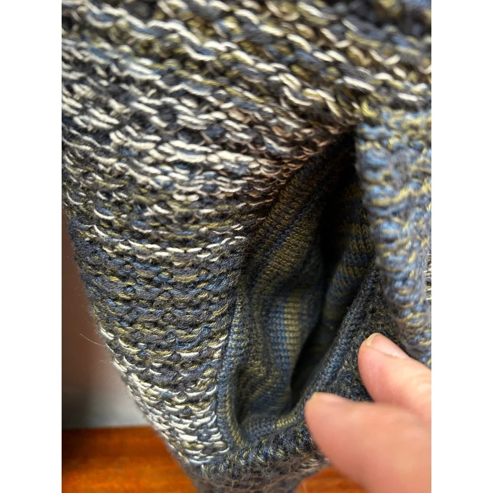 No Excess Knit Cardigan Men L Blue Gray Heavy Full-Zip Sweater 100% Cotton Dutch